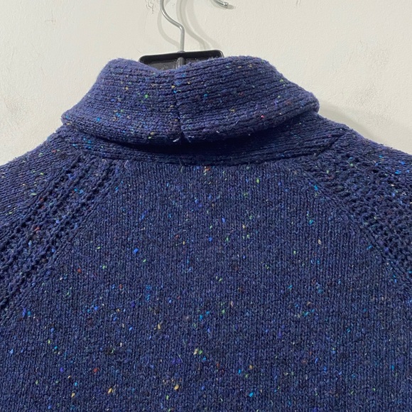 J. Crew Quarter Zip Wool Blend Pullover Sweater Navy Blue  size M - Picture 9 of 10